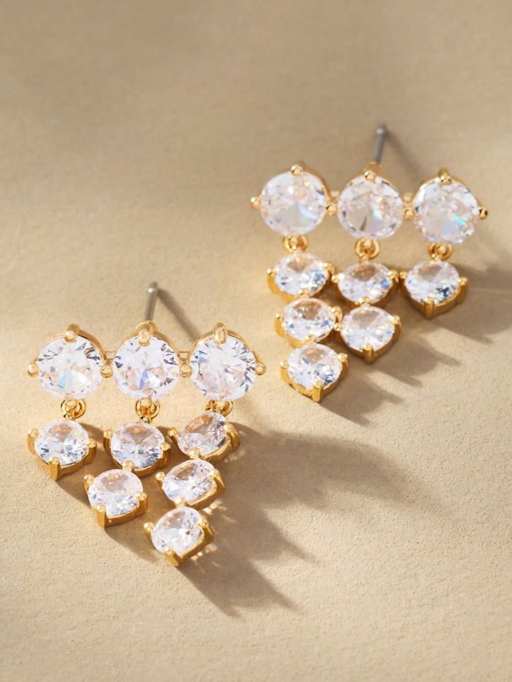 Anthropologie multi crystal Drop Earrings Gold